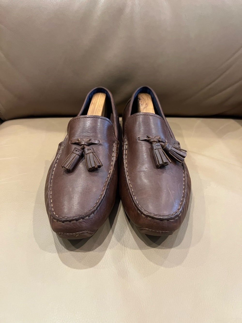 COLE HAAN Men Tassel Brown Leather Loafer Driving Shoes 10M C25972.